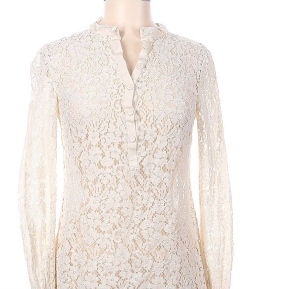 Rachel Zoe Size 6 Long  sleeve blouse lace - Picture 1 of 3